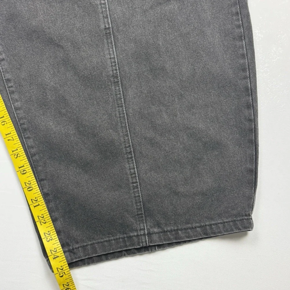 Future Collective Womens Barrel Leg‎ Jeans Black Wash High-rise Wide Leg Size 26